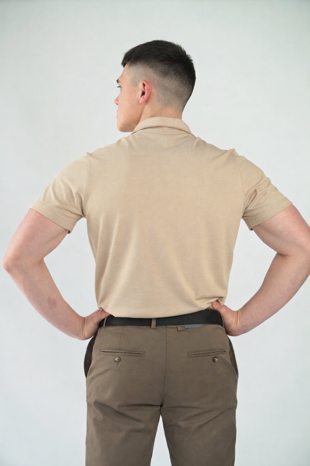 Поло меланж бежеве