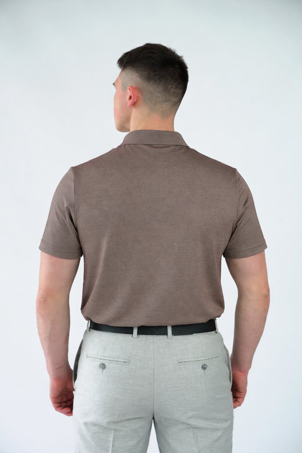 Поло меланж коричневе